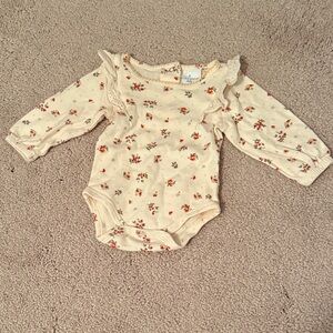 Laura Ashley long sleeve Cream Floral Bodysuit